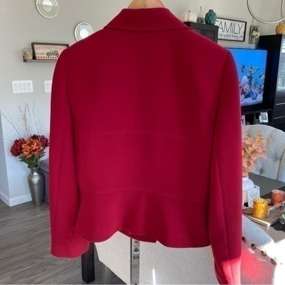 💋Tahari red suit career blazer jacket 🧥10 worn 2x - Picture 3 of 7